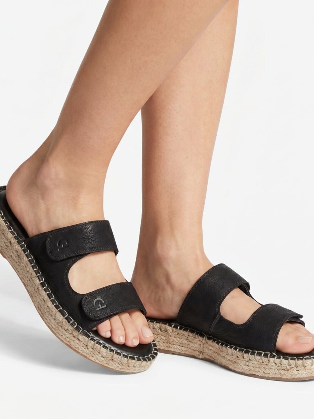 Cole Haan Cloudfeel Black Espadrille Slide Sandals Sz 8 NWT